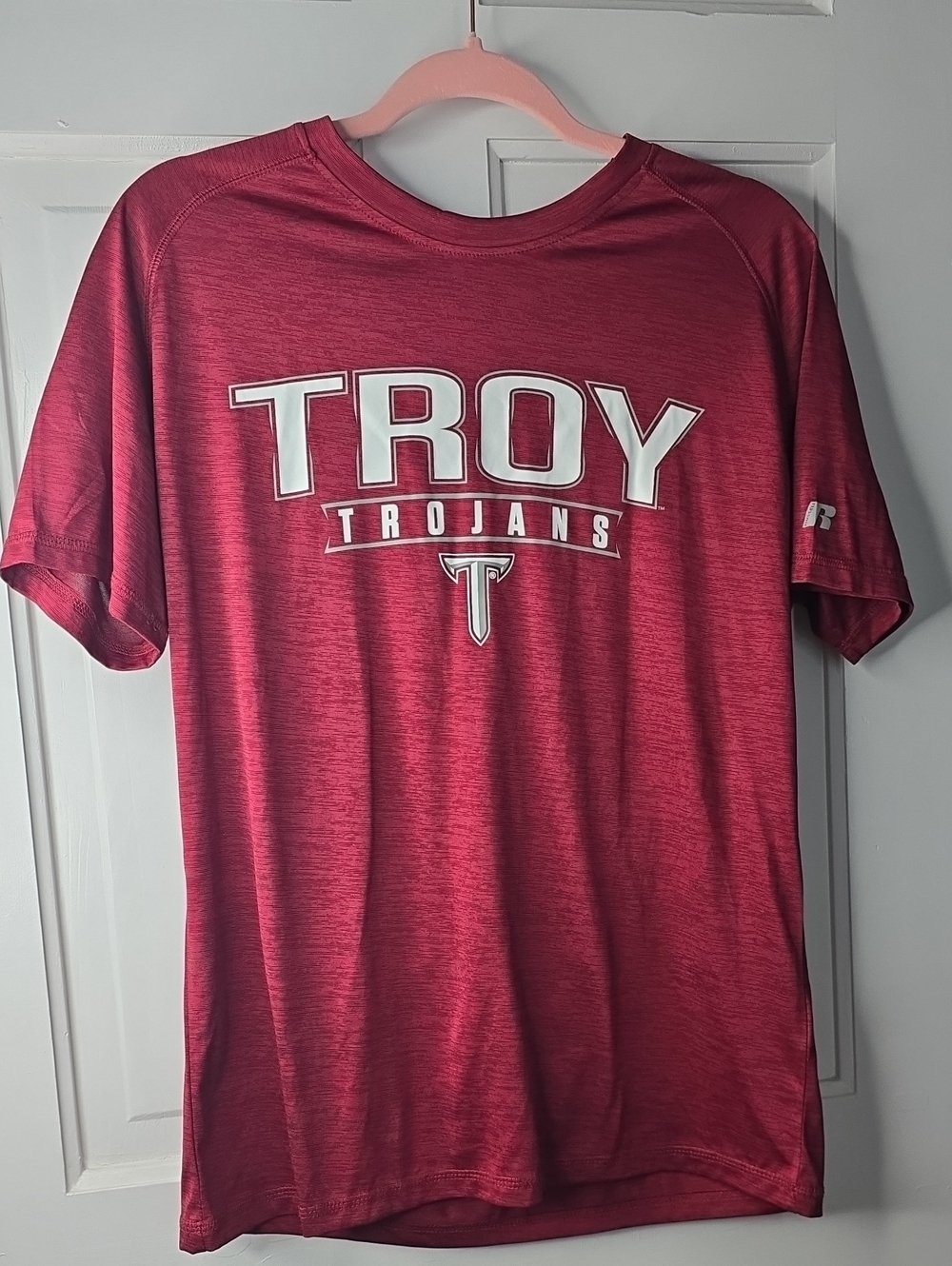 Russell Athletic Troy Trojans Heather Red Logo Tee